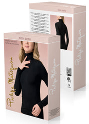 MAGLIA MODAL E SETA COLLO ALTO