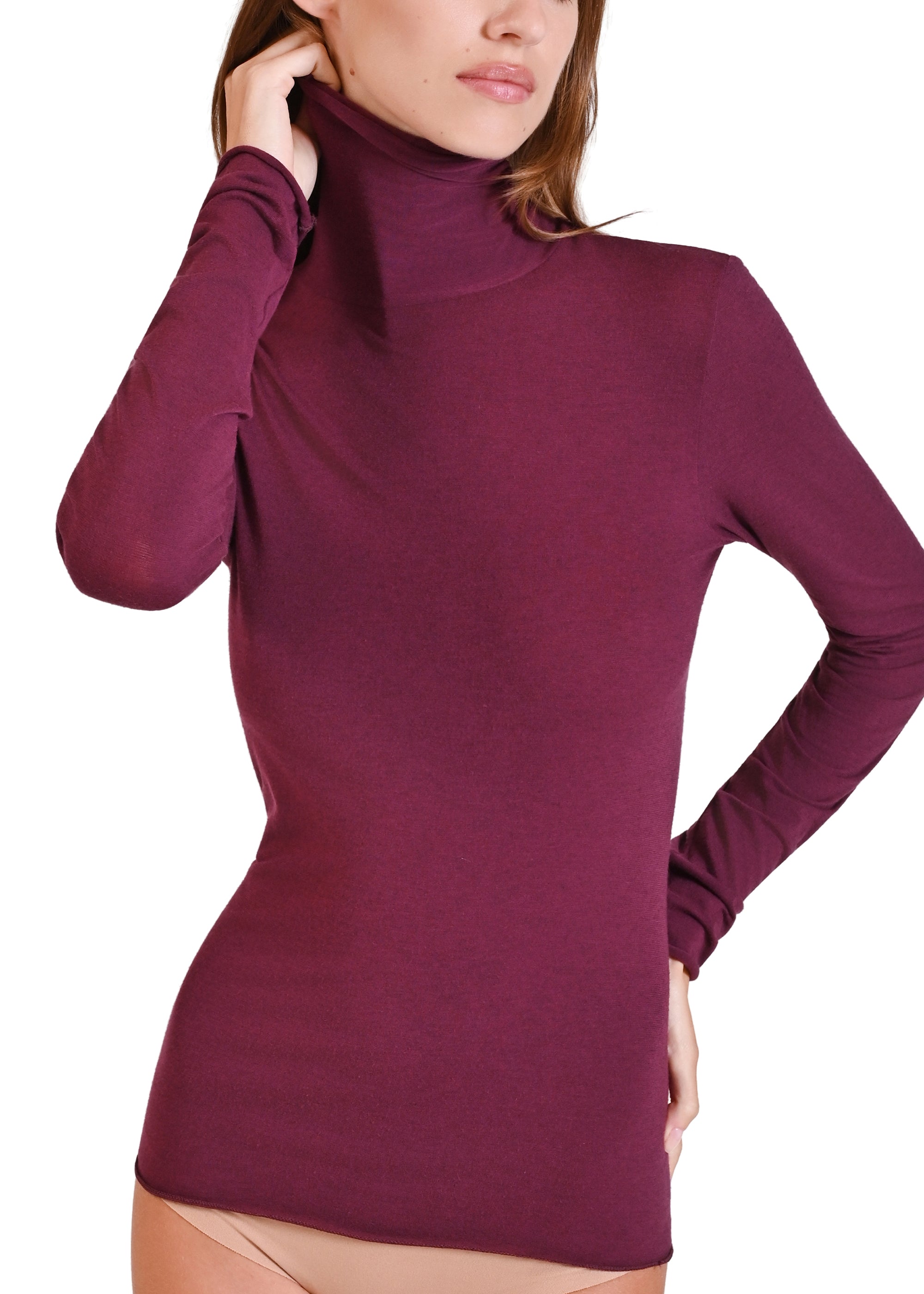 MAGLIA LEGER CON CACHEMIRE COLLO ALTO