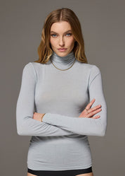 MAGLIA LEGER CON CASHMERE COLLO ALTO