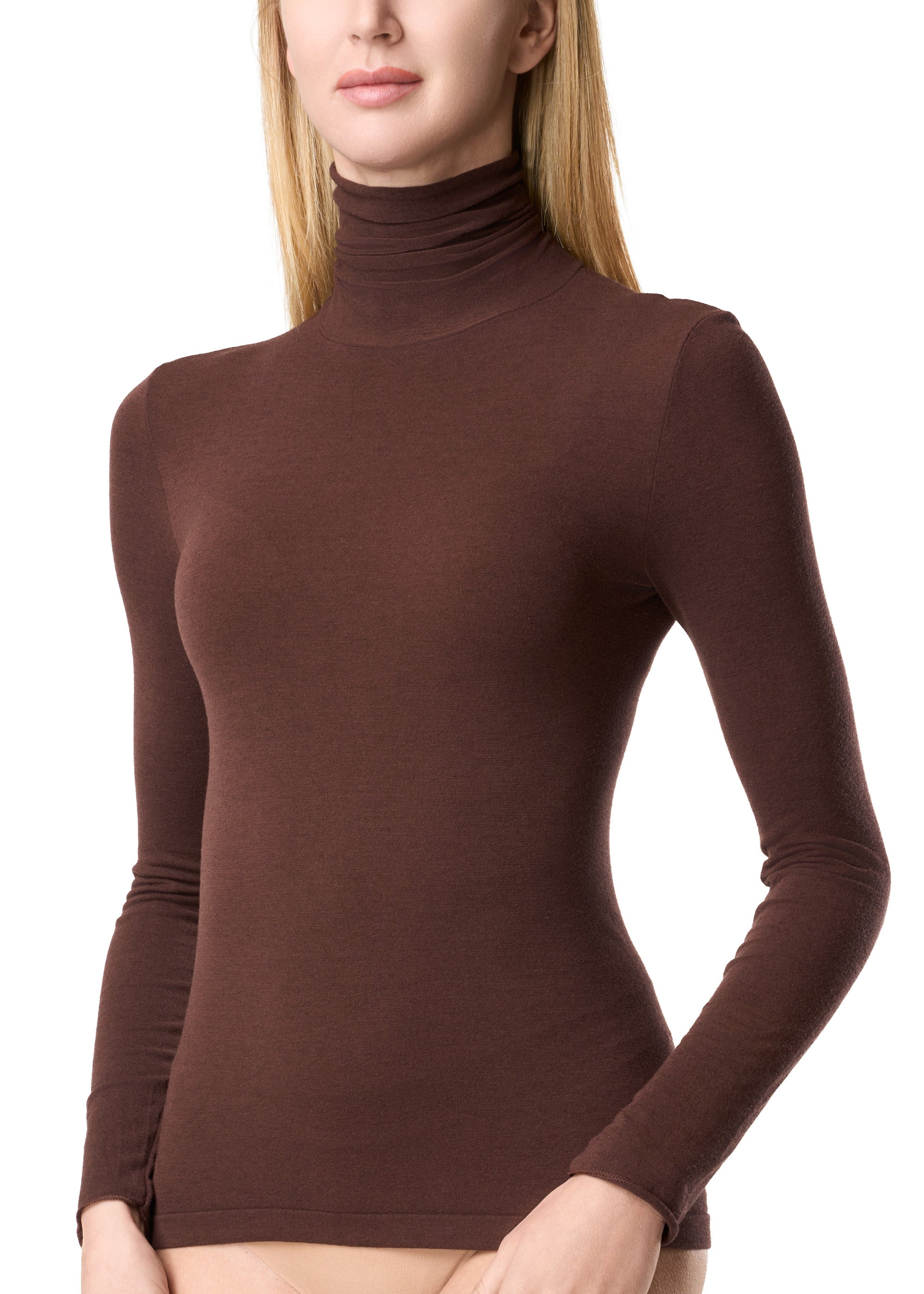 MAGLIA LEGER CON CASHMERE COLLO ALTO