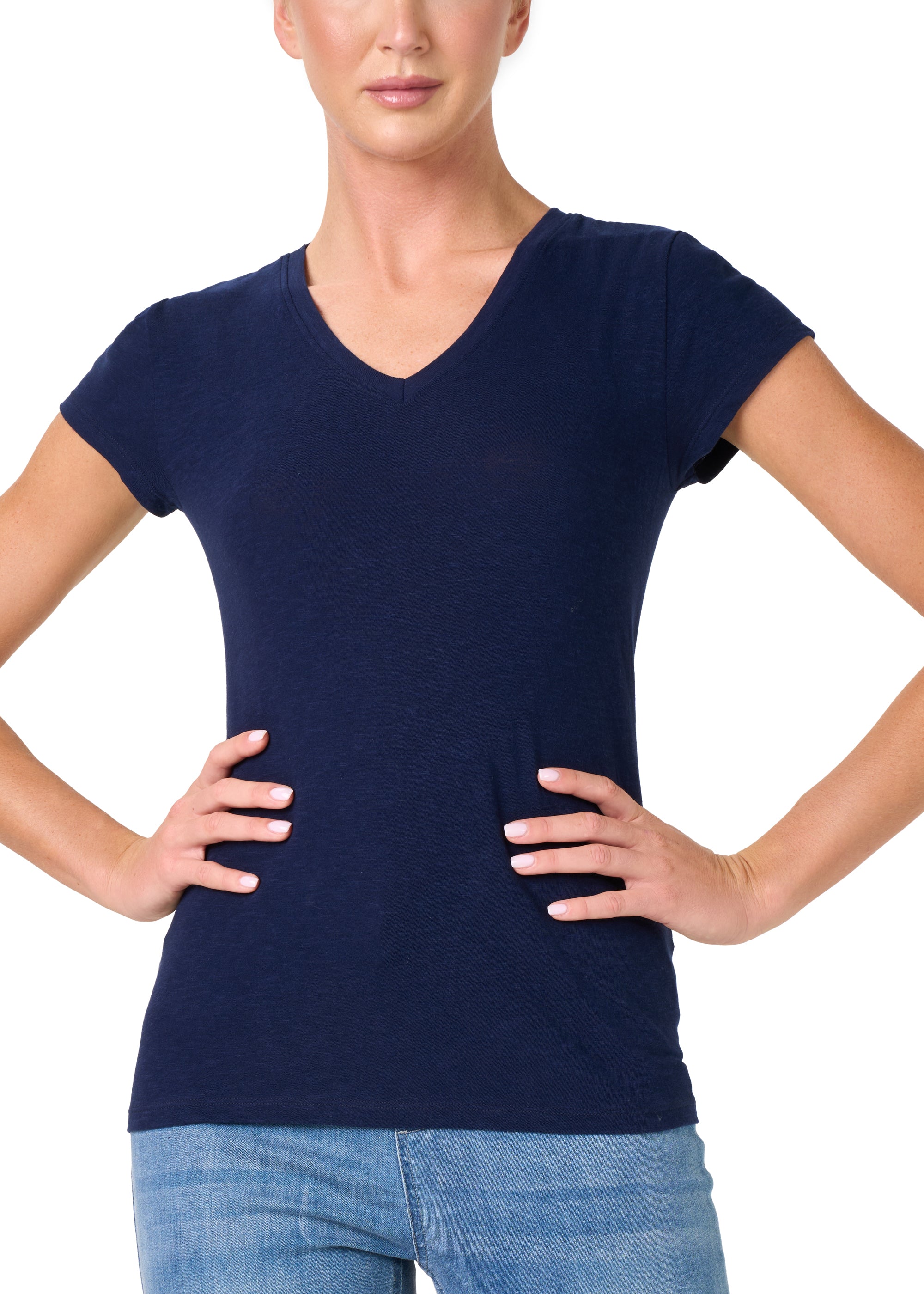 T-SHIRT LEGER CON LINO SCOLLO V