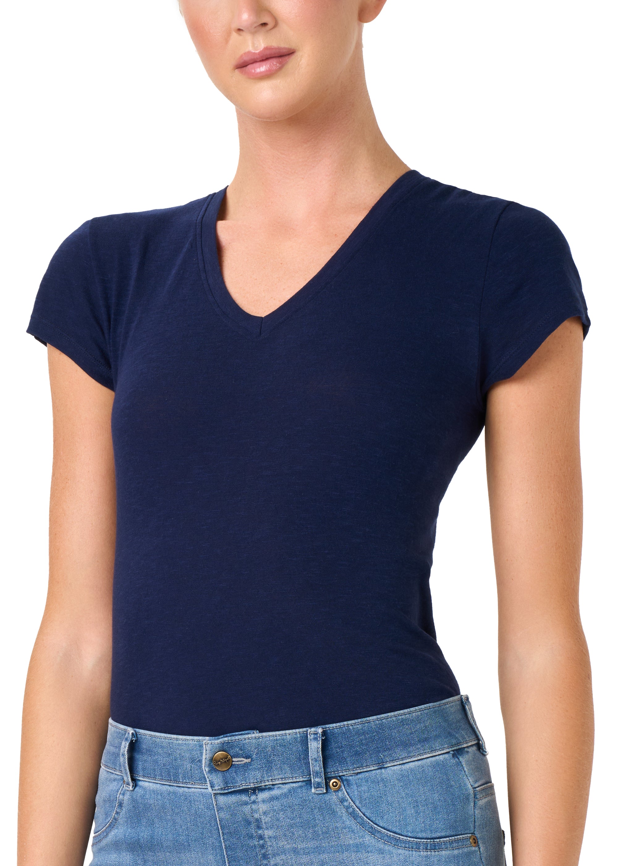 T-SHIRT LEGER CON LINO SCOLLO V