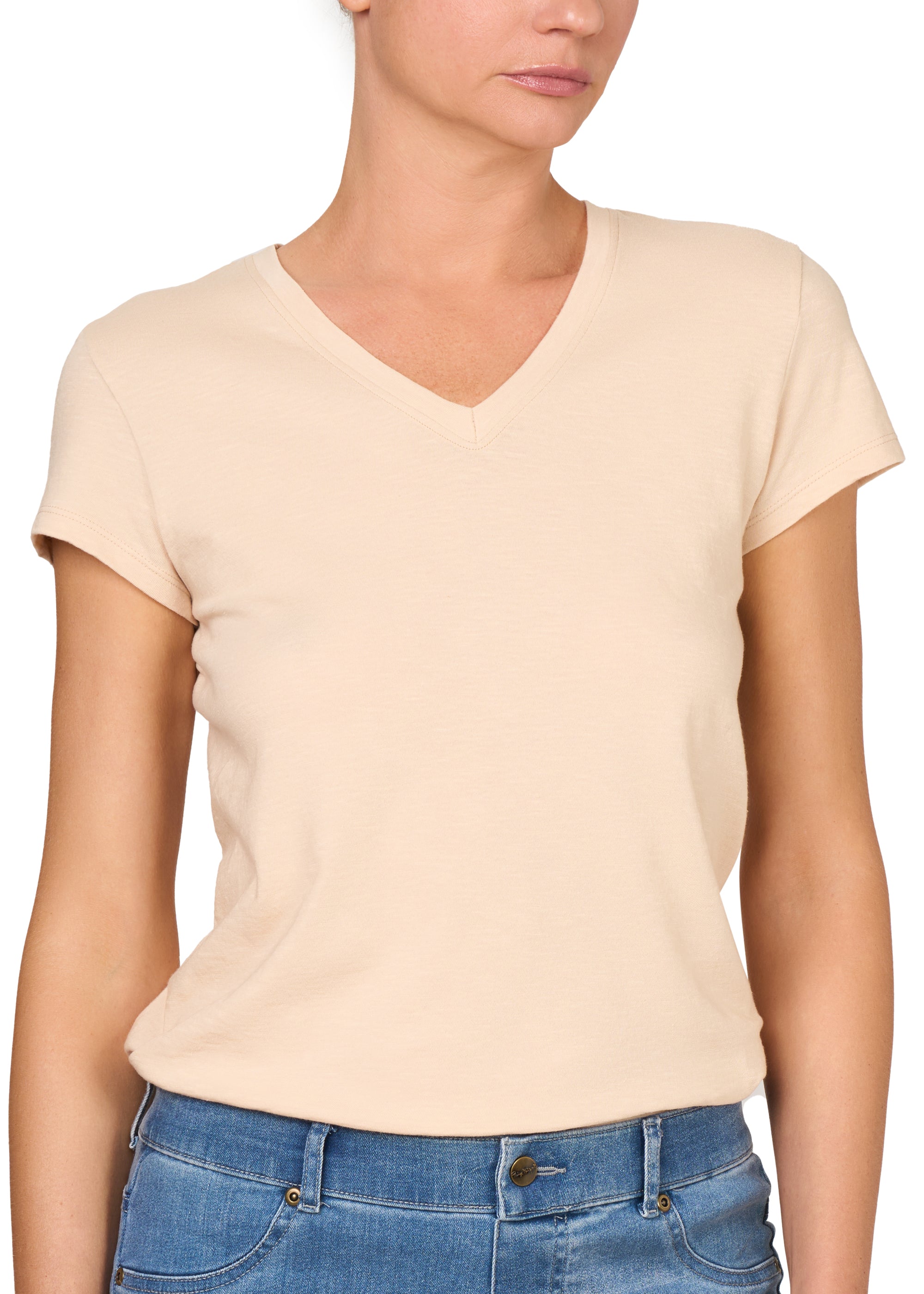 T-SHIRT LEGER CON LINO SCOLLO V