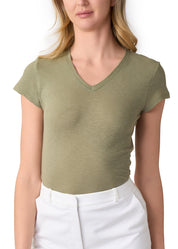 T-SHIRT LEGER CON LINO SCOLLO V