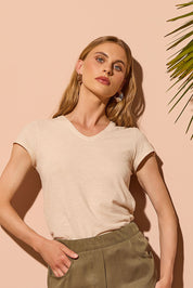 T-SHIRT LEGER CON LINO SCOLLO V