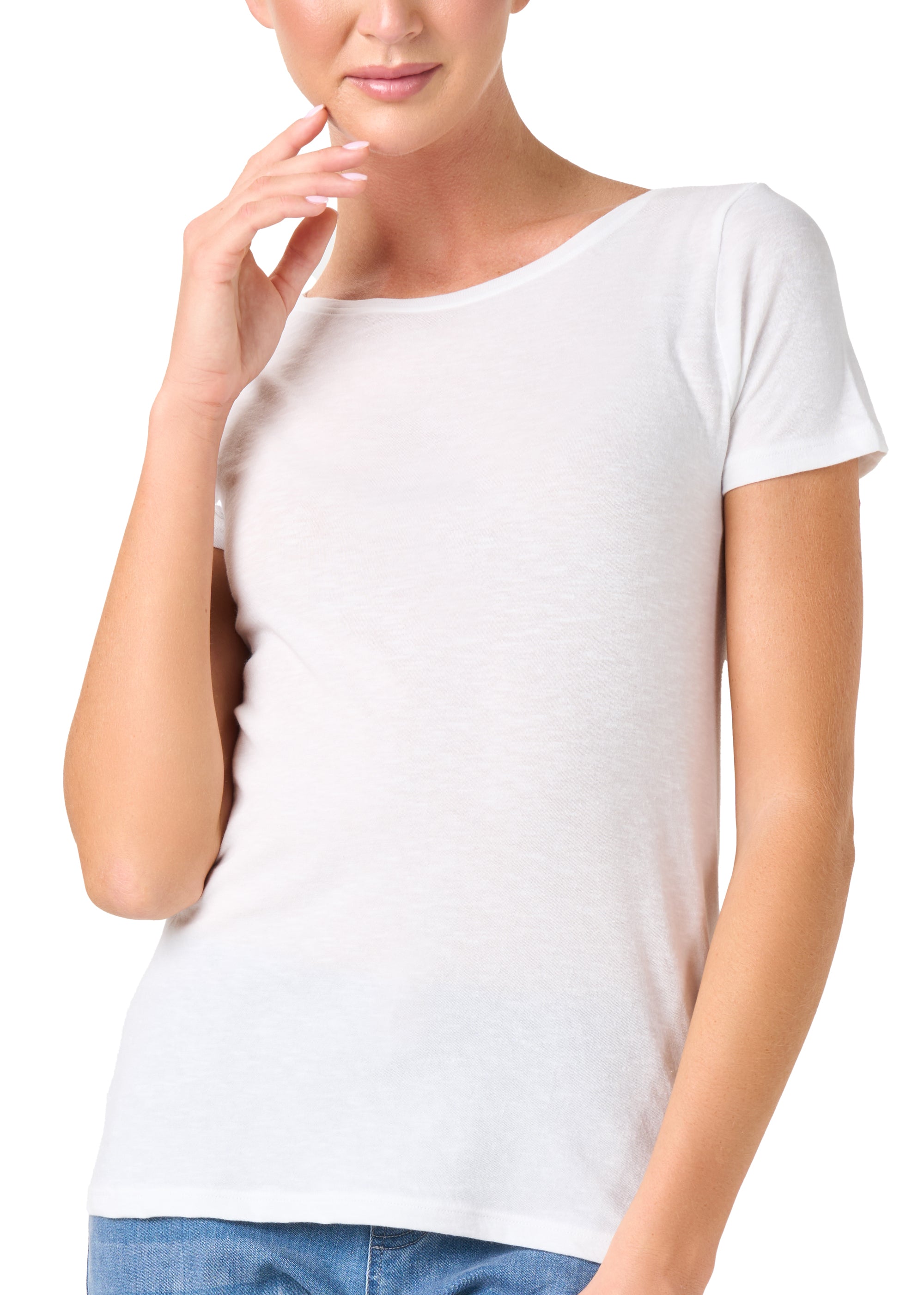 T-SHIRT LEGER CON LINO SCOLLO BARCHETTA