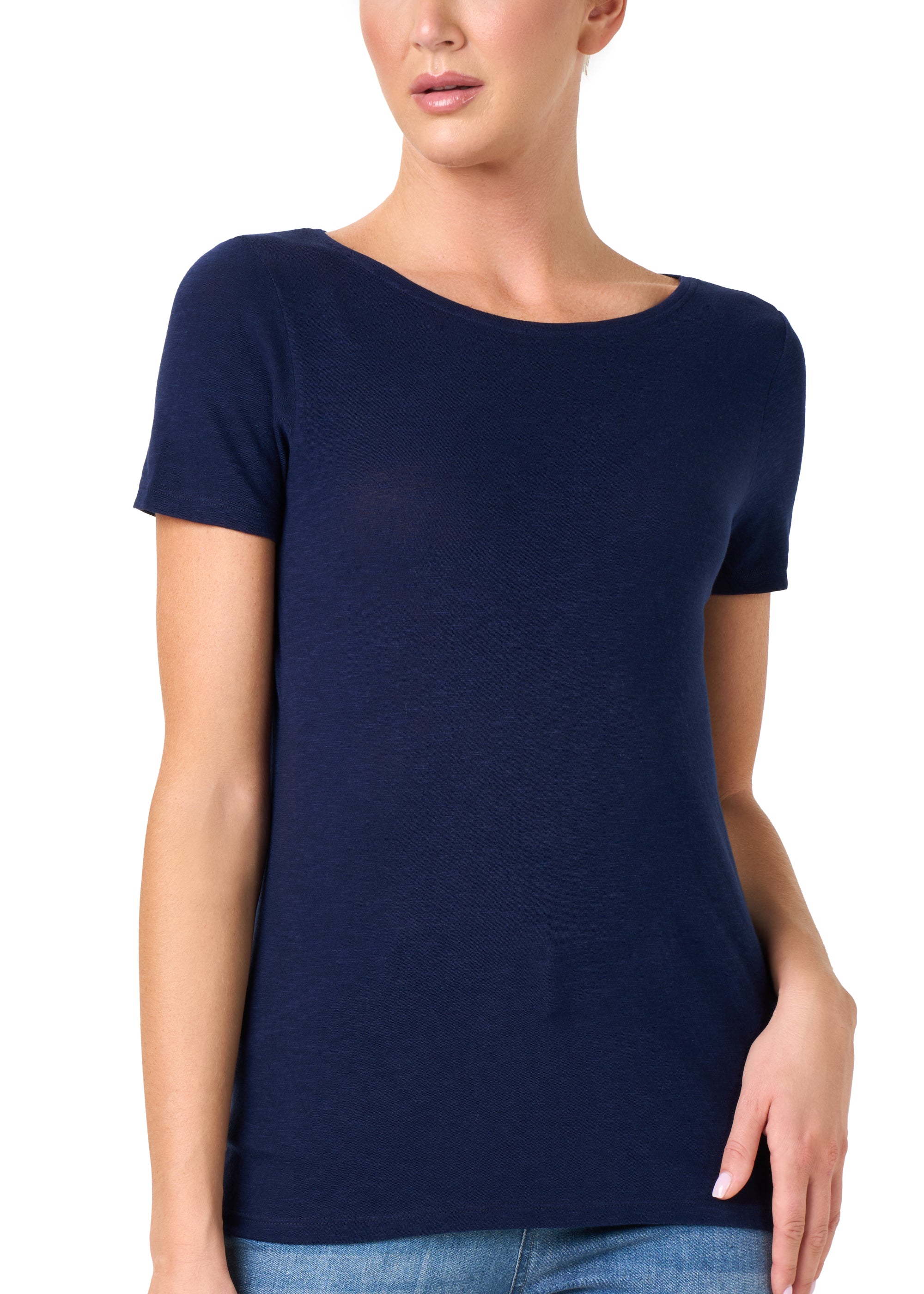 T-SHIRT LEGER CON LINO SCOLLO BARCHETTA