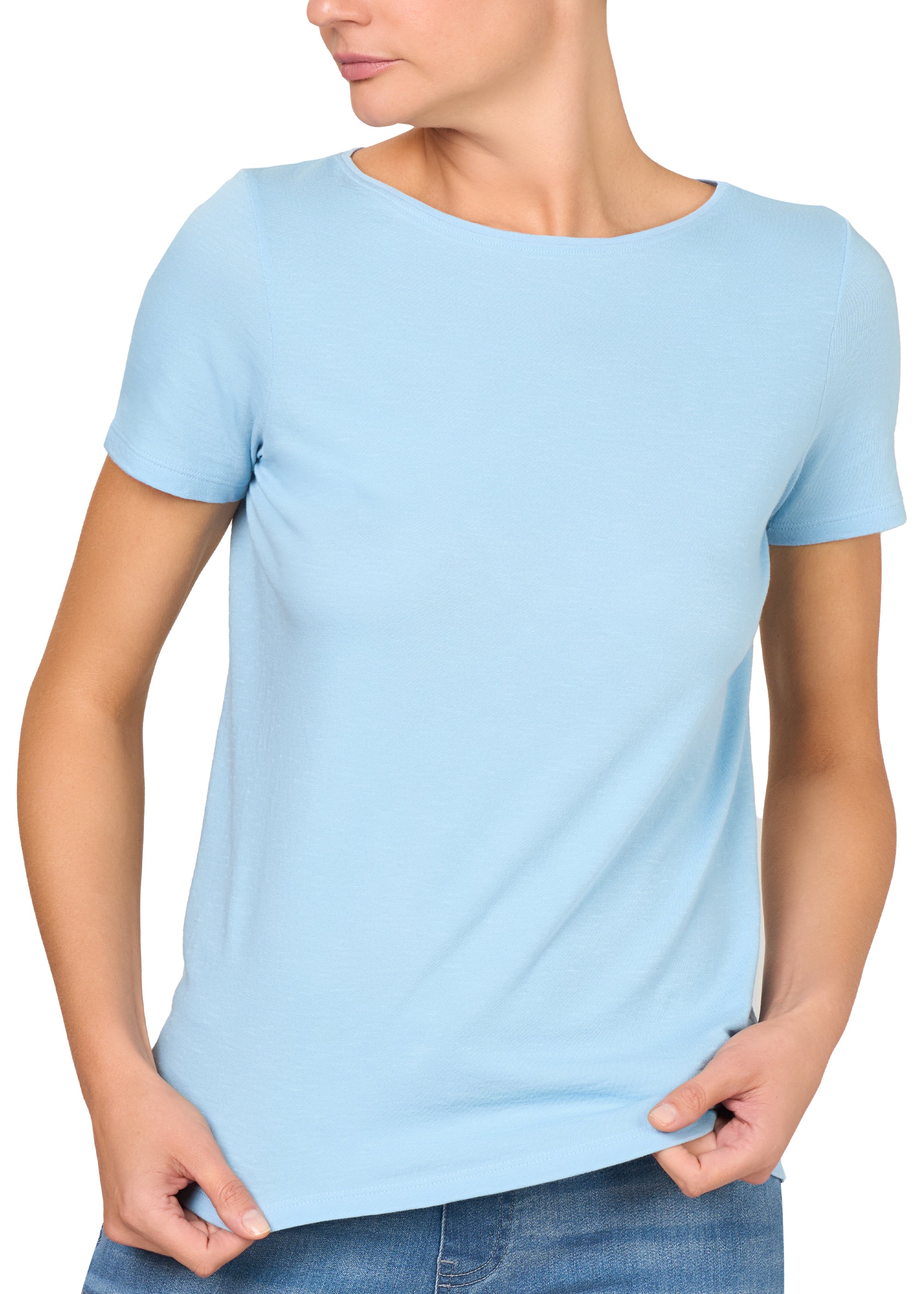 T-SHIRT LEGER CON LINO SCOLLO BARCHETTA