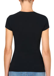 T-SHIRT LEGER CON SETA SCOLLO V
