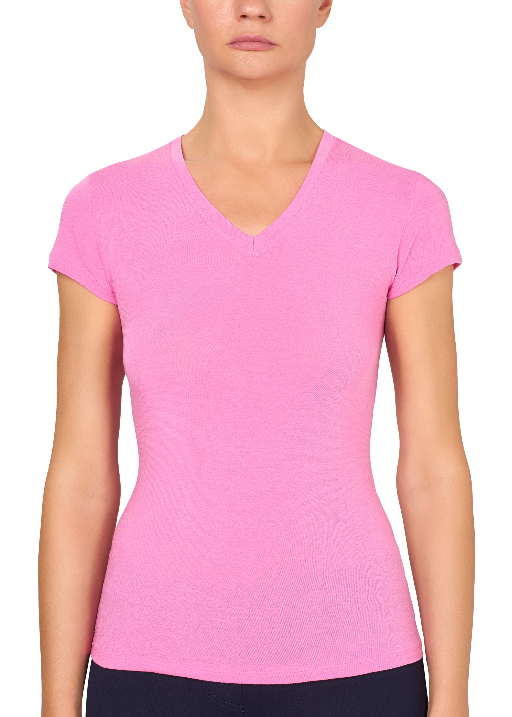 T-SHIRT LEGER CON SETA SCOLLO V