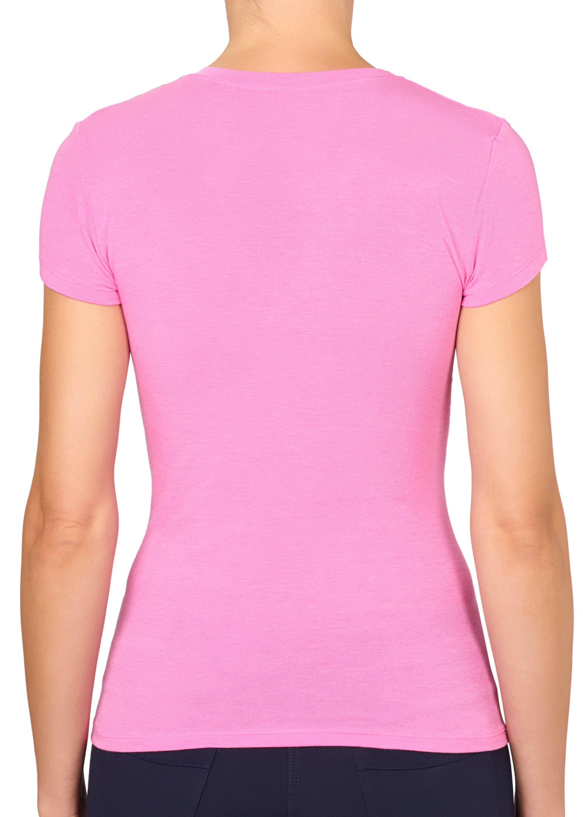 T-SHIRT LEGER CON SETA SCOLLO V
