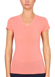 T-SHIRT LEGER CON SETA SCOLLO V