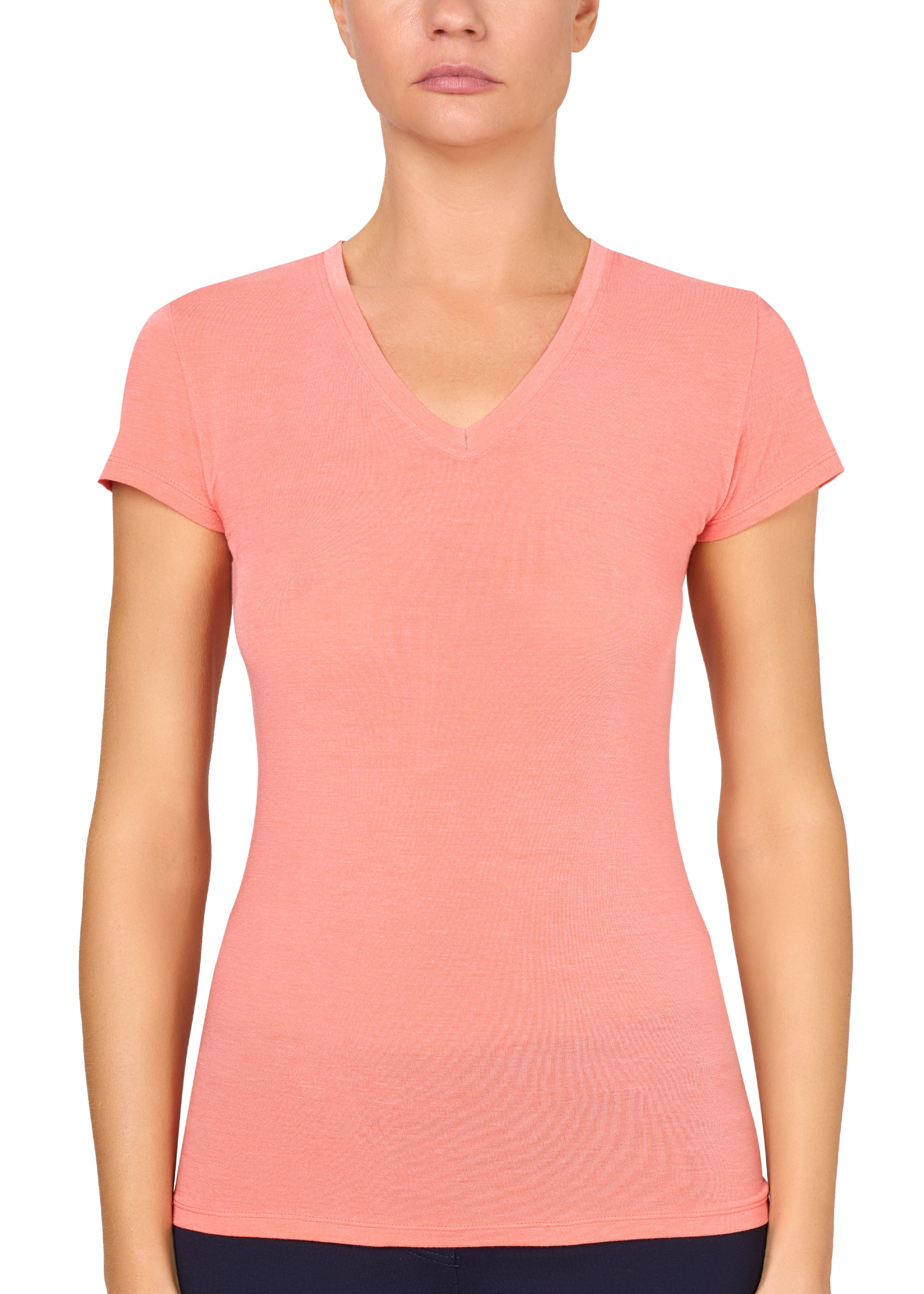 T-SHIRT LEGER CON SETA SCOLLO V