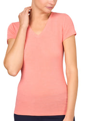 T-SHIRT LEGER CON SETA SCOLLO V