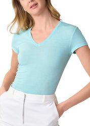 T-SHIRT LEGER CON SETA SCOLLO V