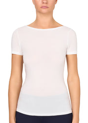 T-SHIRT LEGER CON SETA SCOLLO BARCHETTA