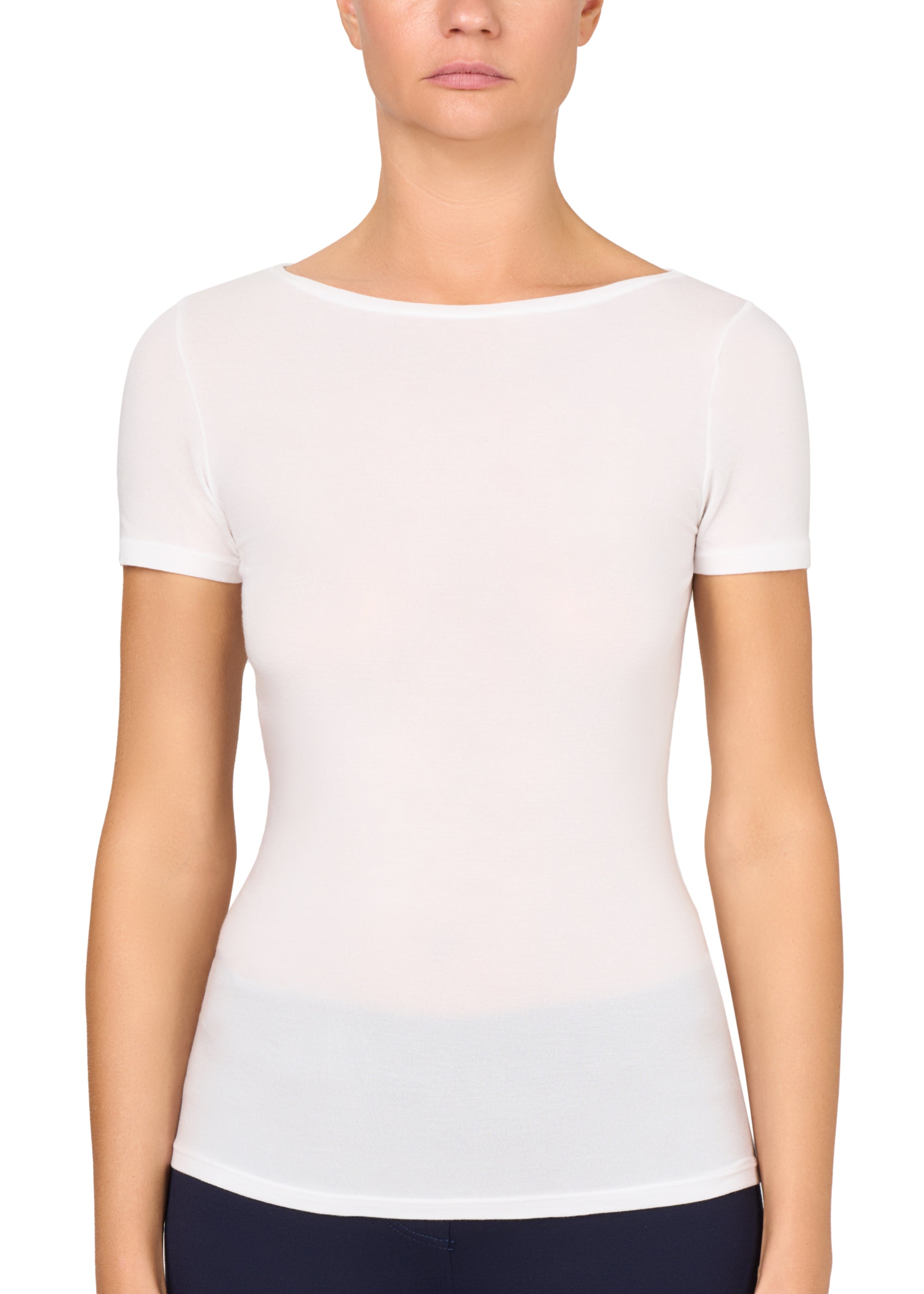 T-SHIRT LEGER CON SETA SCOLLO BARCHETTA