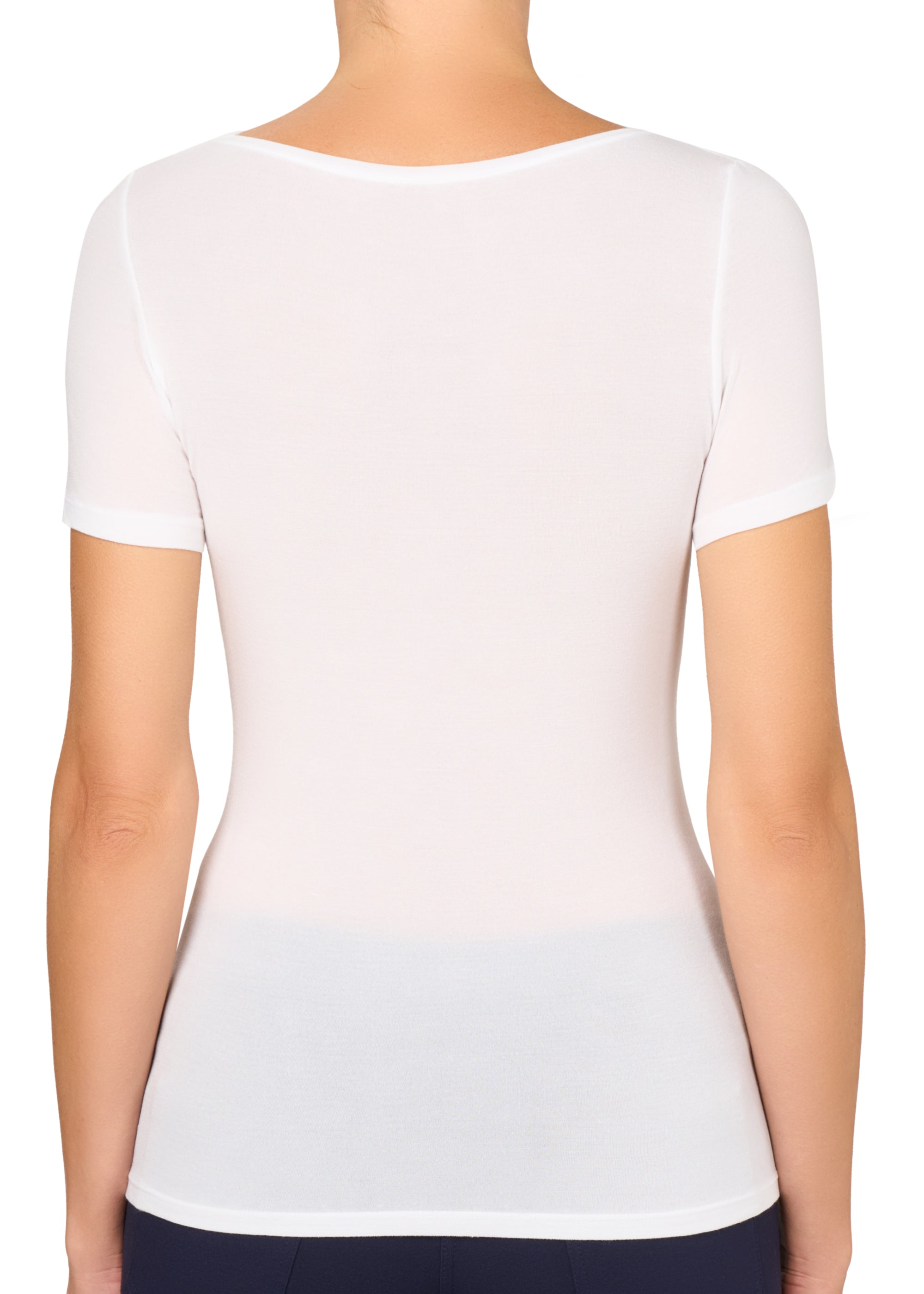 T-SHIRT LEGER CON SETA SCOLLO BARCHETTA
