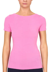 T-SHIRT LEGER CON SETA SCOLLO BARCHETTA