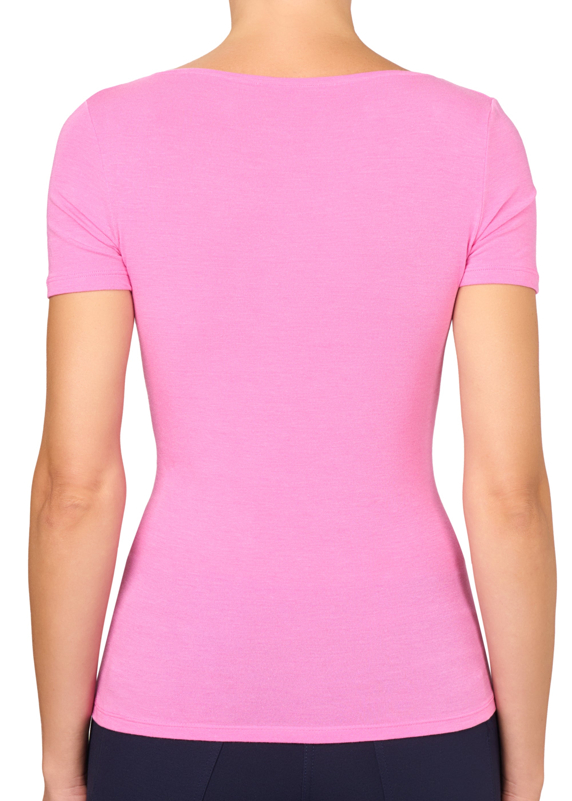 T-SHIRT LEGER CON SETA SCOLLO BARCHETTA