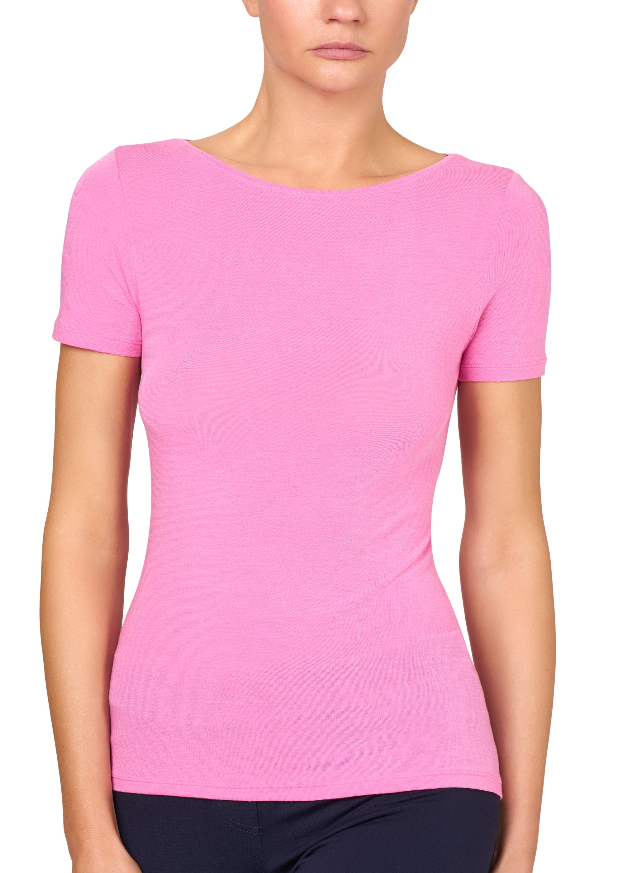 T-SHIRT LEGER CON SETA SCOLLO BARCHETTA