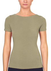 T-SHIRT LEGER CON SETA SCOLLO BARCHETTA