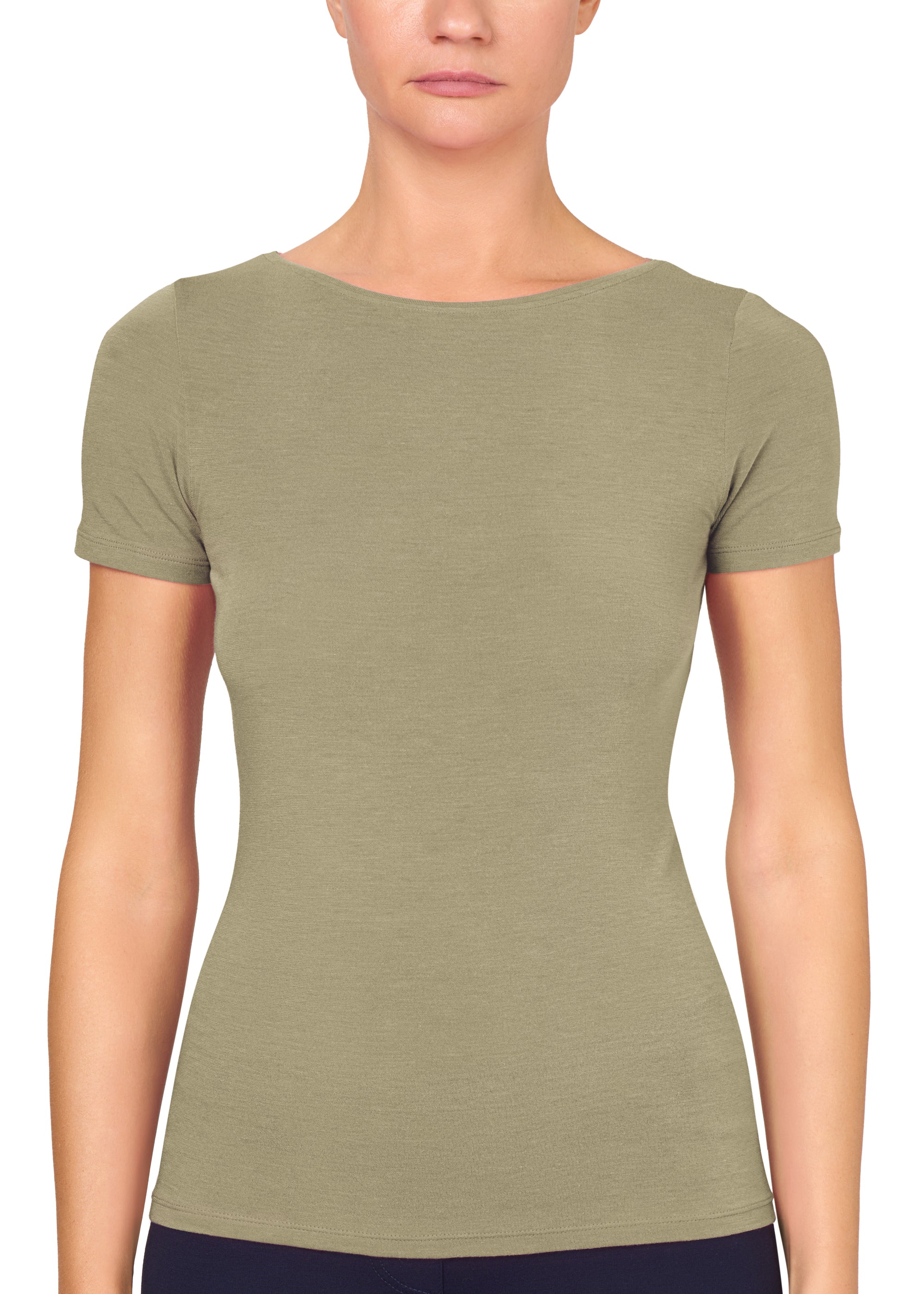 T-SHIRT LEGER CON SETA SCOLLO BARCHETTA