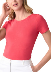 T-SHIRT LEGER CON SETA SCOLLO BARCHETTA