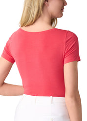 T-SHIRT LEGER CON SETA SCOLLO BARCHETTA