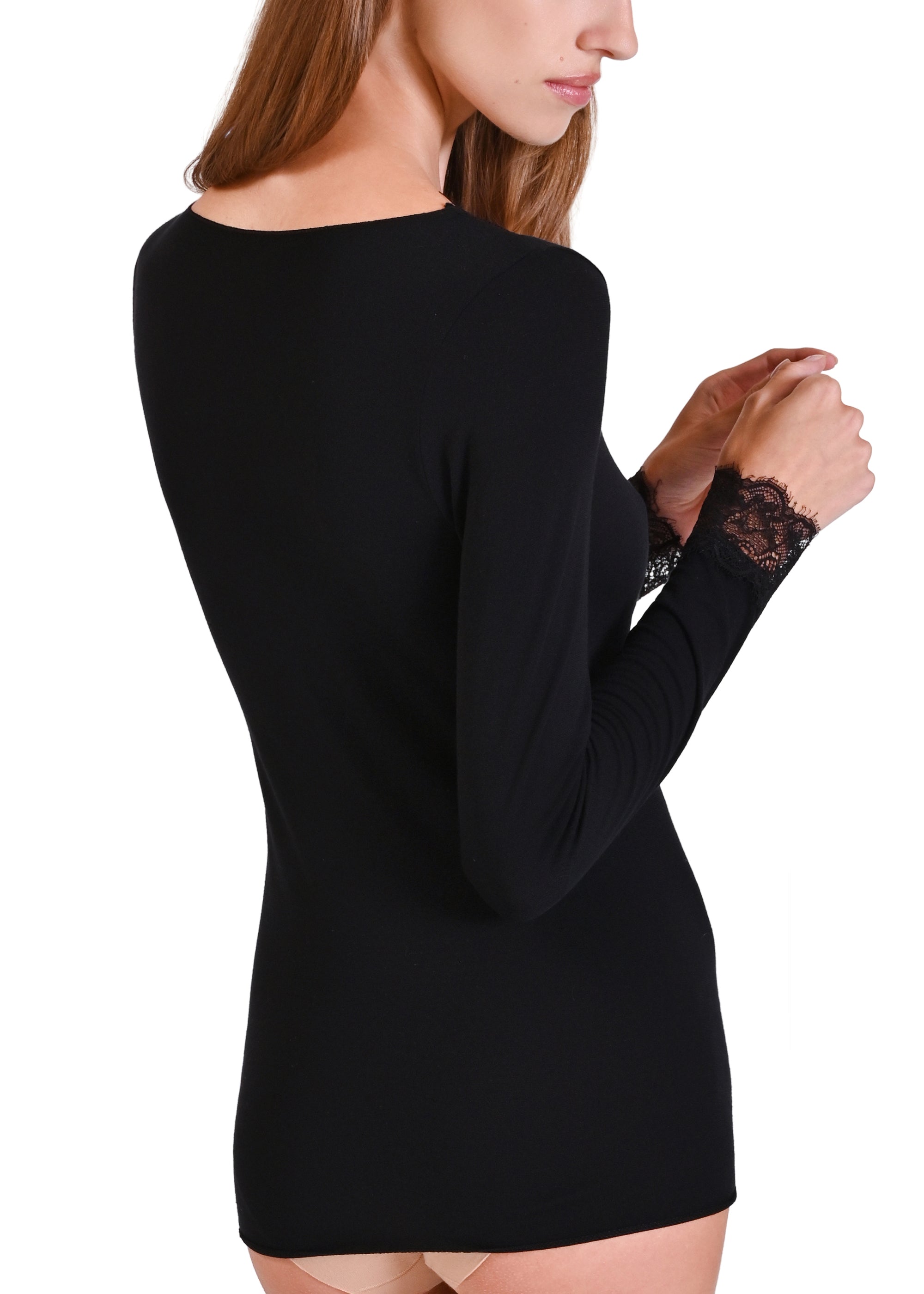 MAGLIA LEGER CON CASHMERE SCOLLO A V  PIZZO