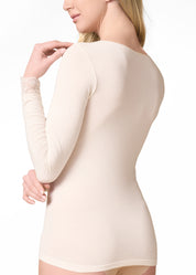 MAGLIA LEGER CON CASHMERE SCOLLO A V  PIZZO