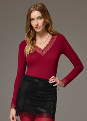 MAGLIA LEGER CASHMERE SCOLLO A V PIZZO