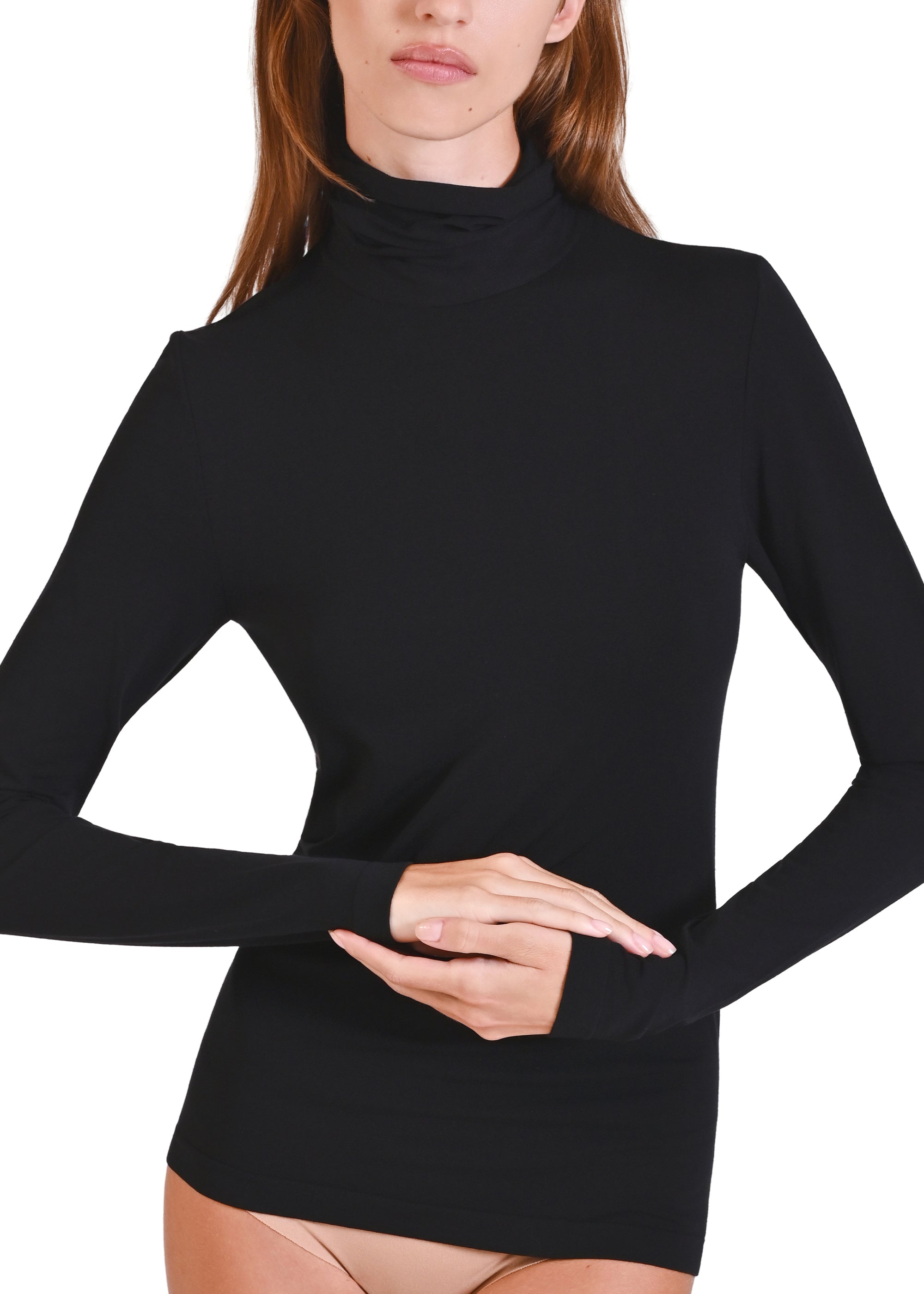 MAGLIA MODAL E SETA COLLO ALTO
