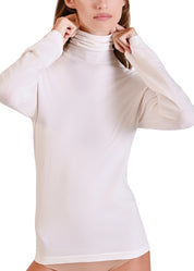 MAGLIA MODAL E SETA COLLO ALTO