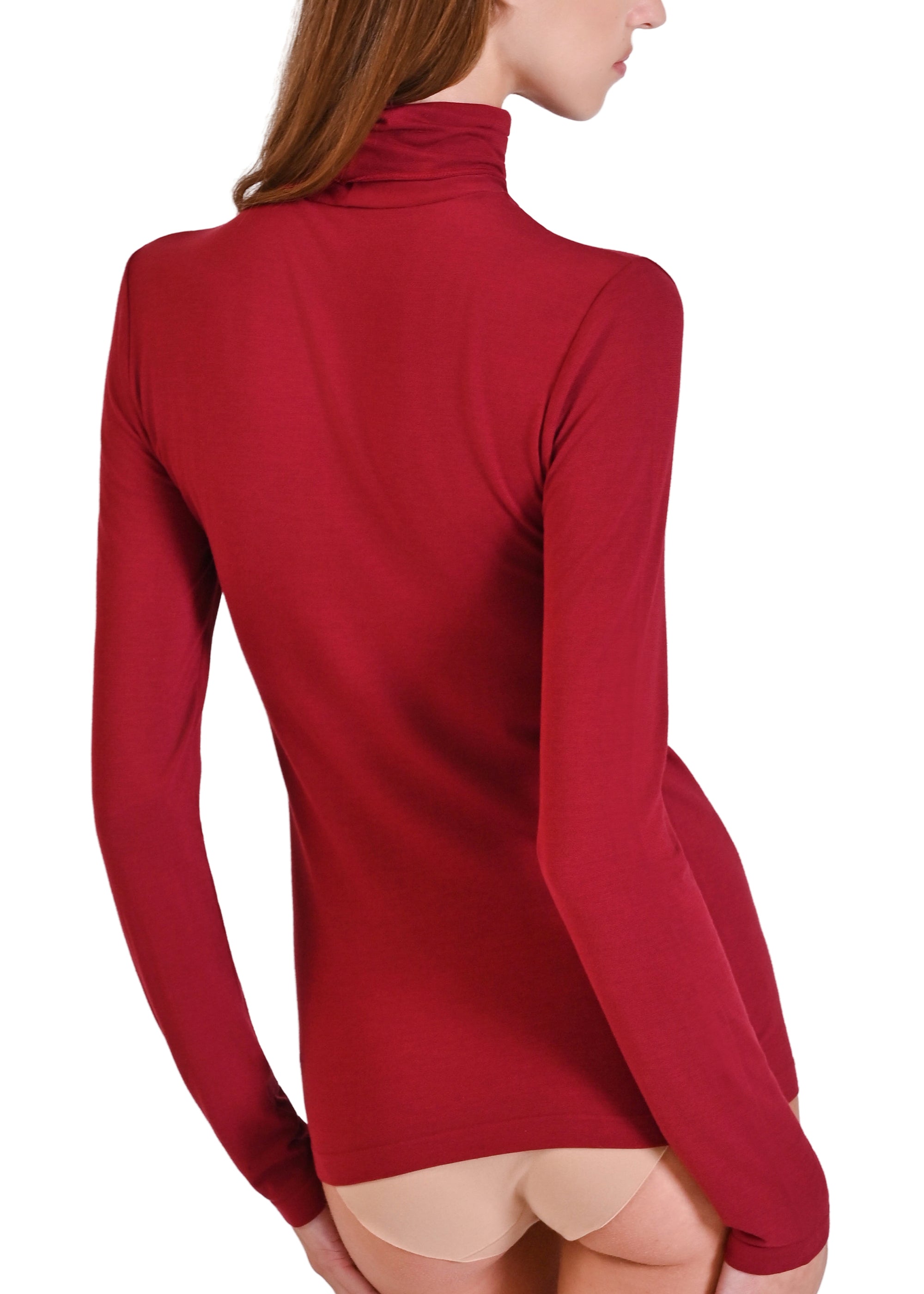 MAGLIA MODAL E SETA COLLO ALTO