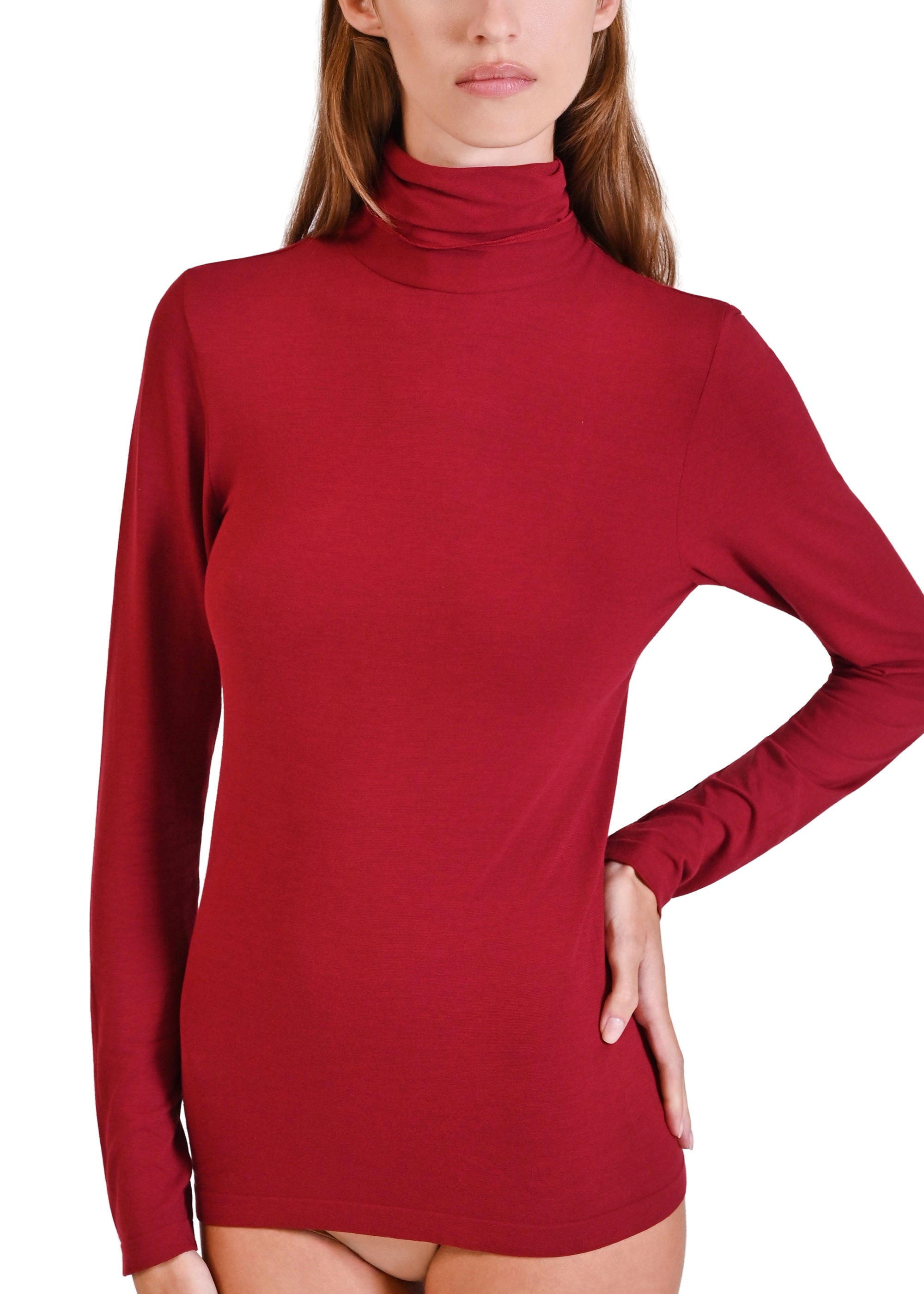 MAGLIA MODAL E SETA COLLO ALTO