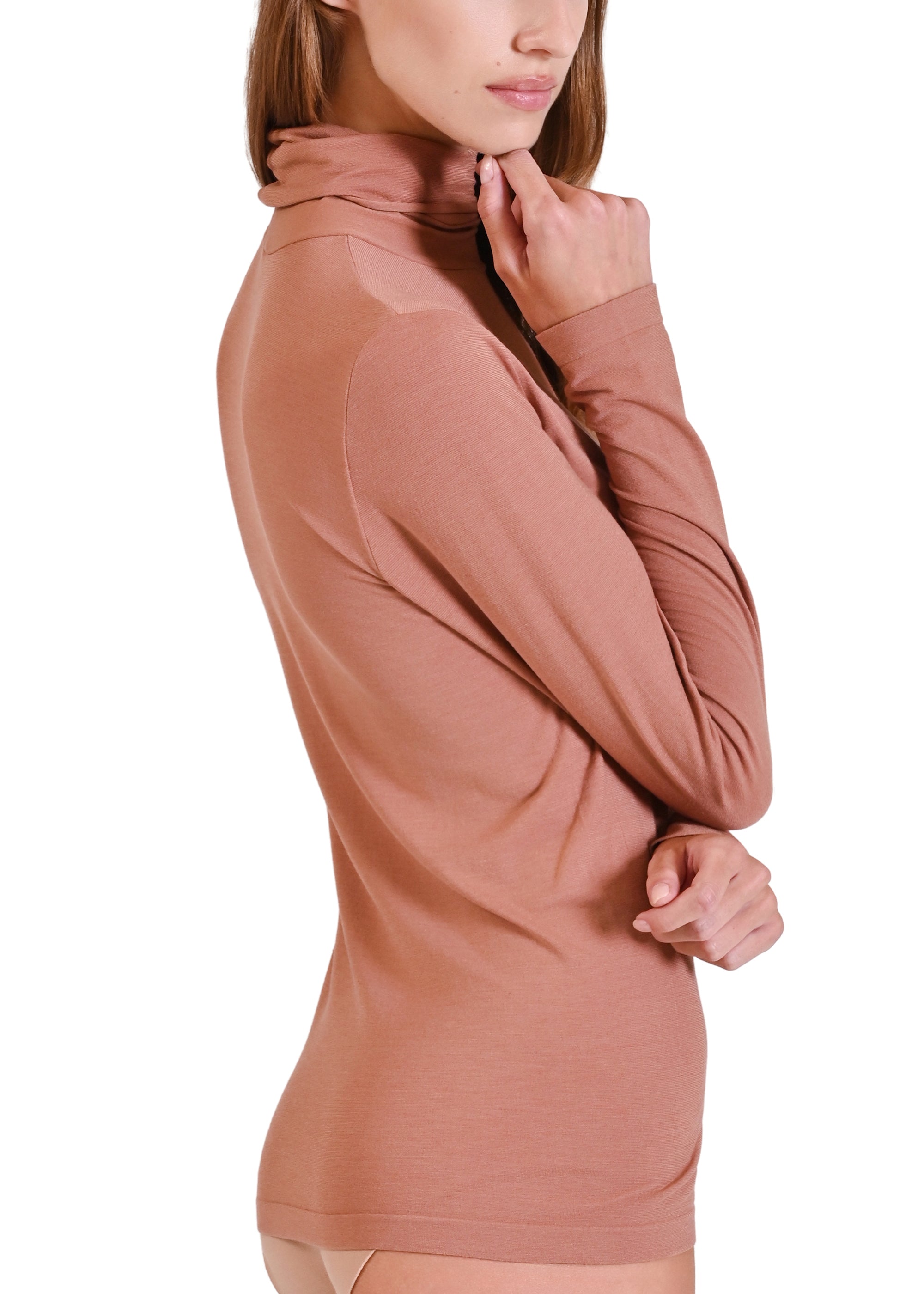 MAGLIA MODAL E SETA COLLO ALTO