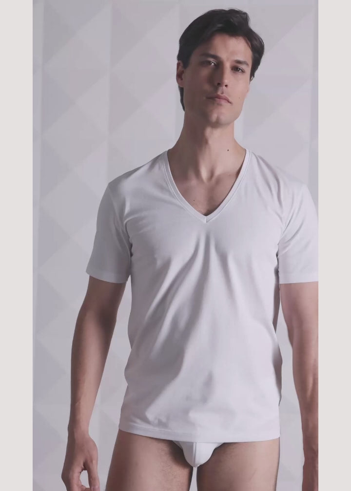 T-SHIRT MAN SCOLLO V ELASTICIZZATO