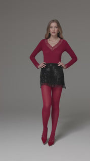 MAGLIA LEGER CASHMERE SCOLLO A V PIZZO